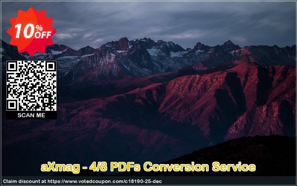 aXmag - 4/8 PDFs Conversion Service Coupon, discount 10% AXPDF Software LLC (18190). Promotion: Promo codes from AXPDF Software