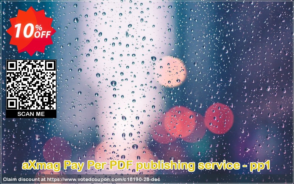 aXmag Pay Per PDF publishing service - pp1 Coupon, discount 10% AXPDF Software LLC (18190). Promotion: Promo codes from AXPDF Software