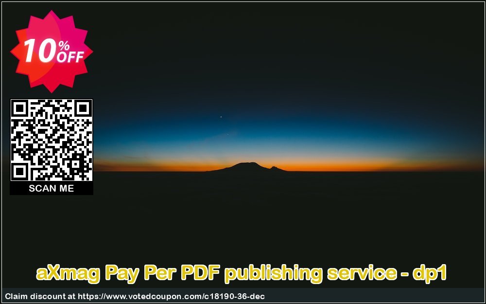 aXmag Pay Per PDF publishing service - dp1 Coupon, discount 10% AXPDF Software LLC (18190). Promotion: Promo codes from AXPDF Software