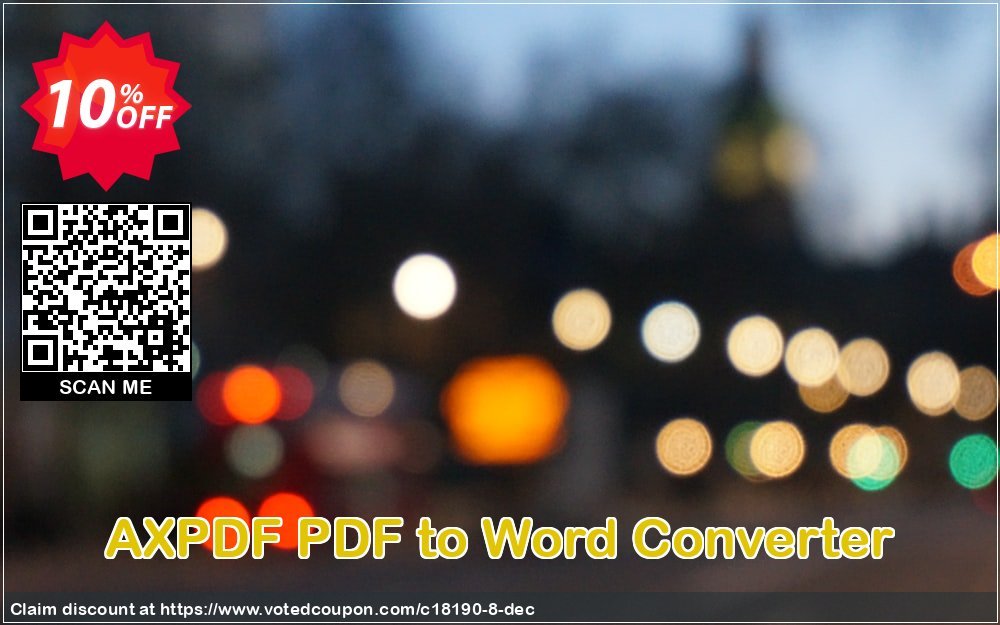 AXPDF PDF to Word Converter Coupon, discount 10% AXPDF Software LLC (18190). Promotion: Promo codes from AXPDF Software
