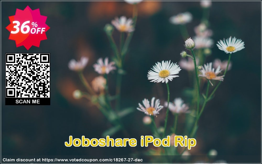 Joboshare iPod Rip Coupon, discount Joboshare coupon discount (18267). Promotion: discount coupon for all