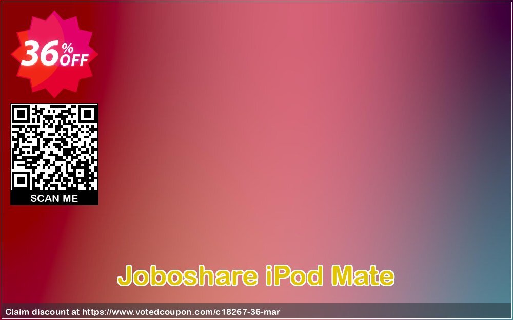 Joboshare iPod Mate Coupon Code May 2024, 36% OFF - VotedCoupon