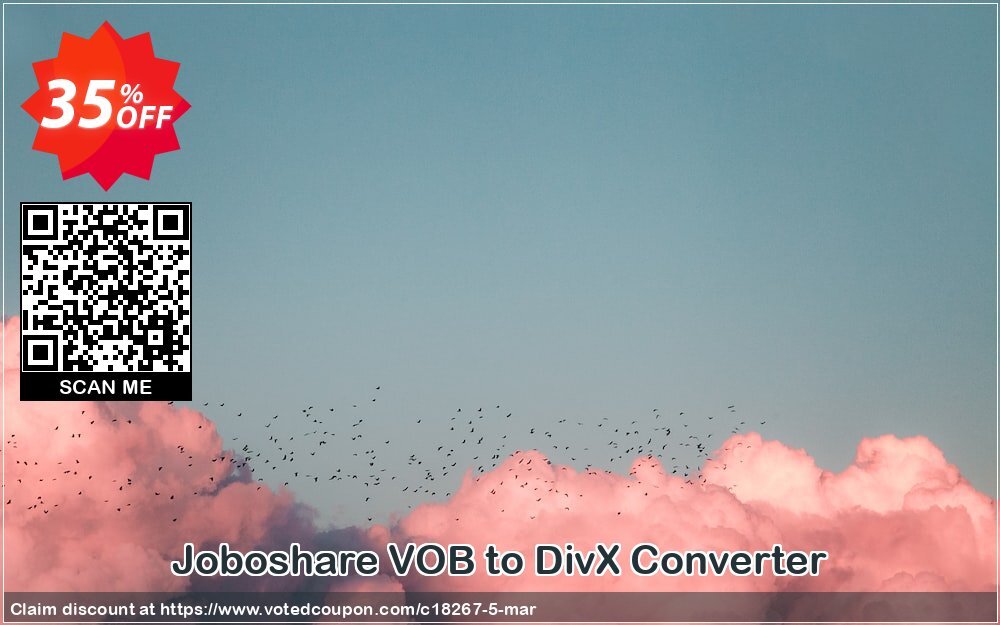 Joboshare VOB to DivX Converter Coupon, discount Joboshare coupon discount (18267). Promotion: discount coupon for all