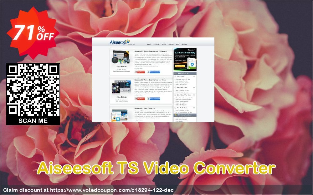 Aiseesoft TS Video Converter Coupon, discount 40% Aiseesoft. Promotion: 40% Off for All Products of Aiseesoft