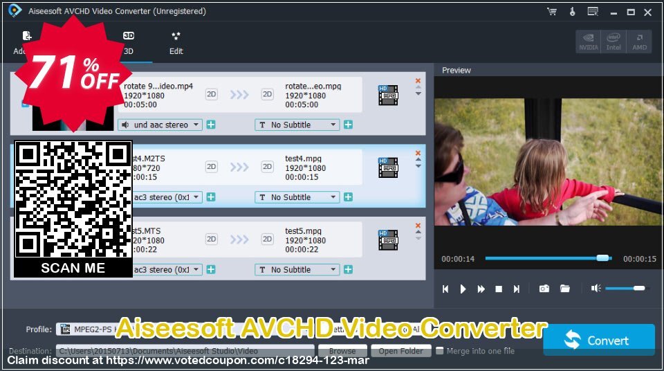 Aiseesoft AVCHD Video Converter Coupon, discount 70% OFF Aiseesoft AVCHD Video Converter Feb 2024. Promotion: Fearsome deals code of Aiseesoft AVCHD Video Converter, tested in February 2024