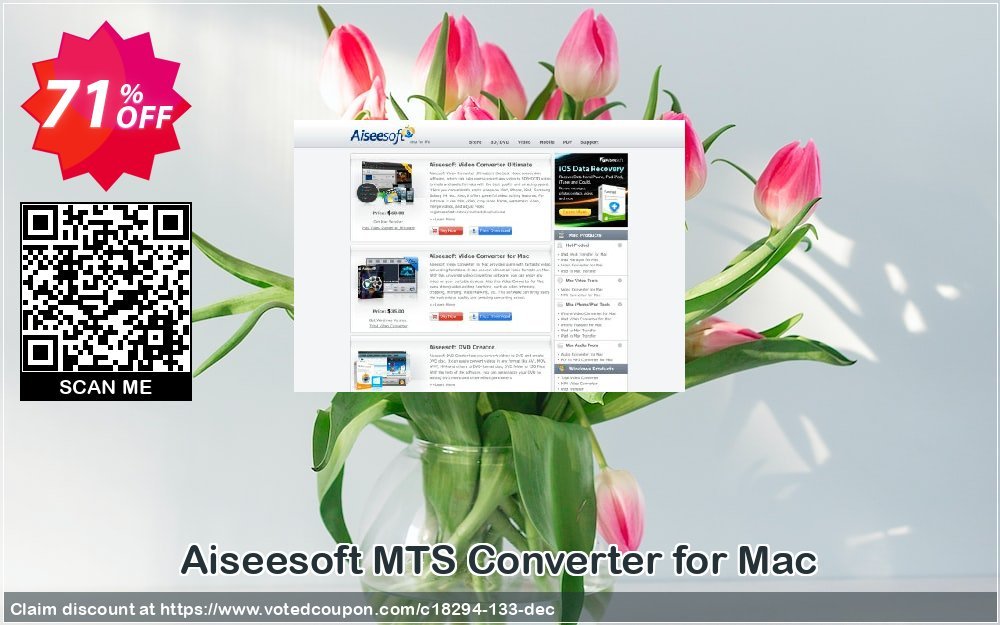Aiseesoft MTS Converter for MAC Coupon, discount 50% Aiseesoft. Promotion: 50% Off for All Products of Aiseesoft