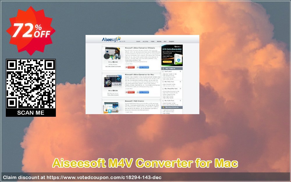 Aiseesoft M4V Converter for MAC Coupon, discount 40% Aiseesoft. Promotion: 40% Off for All Products of Aiseesoft