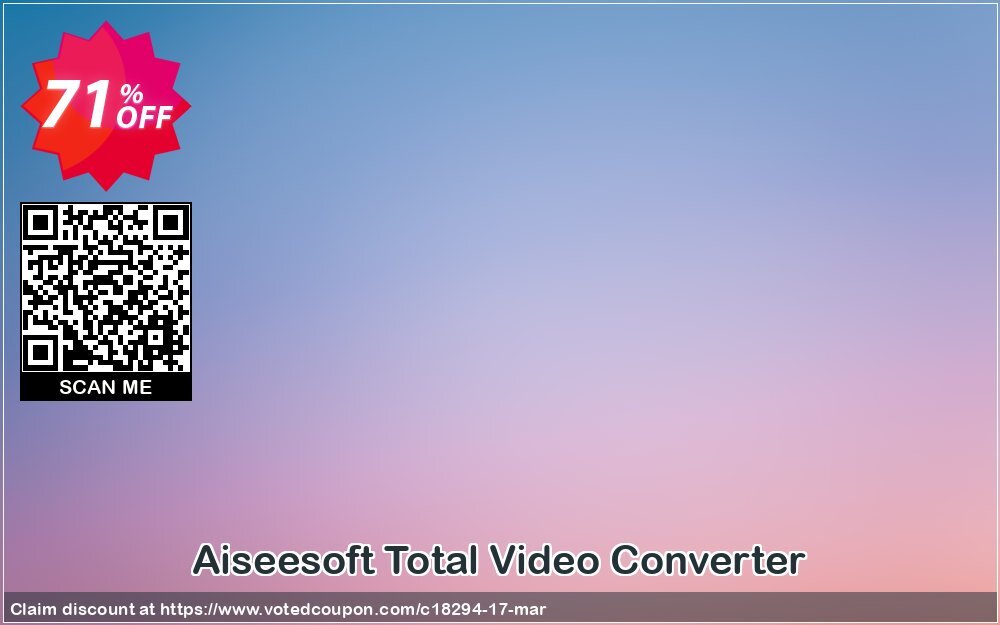 Aiseesoft Total Video Converter Coupon, discount Aiseesoft Total Video Converter awesome deals code 2024. Promotion: 40% Off for All Products of Aiseesoft