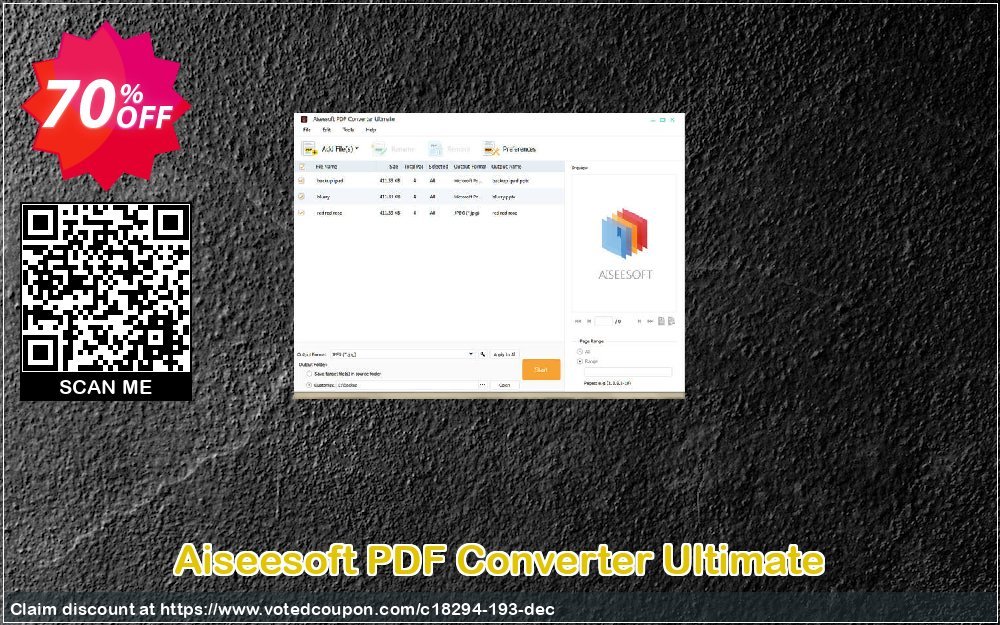 Aiseesoft PDF Converter Ultimate Coupon, discount Aiseesoft PDF Converter Ultimate special deals code 2023. Promotion: 40% Off for All Products of Aiseesoft