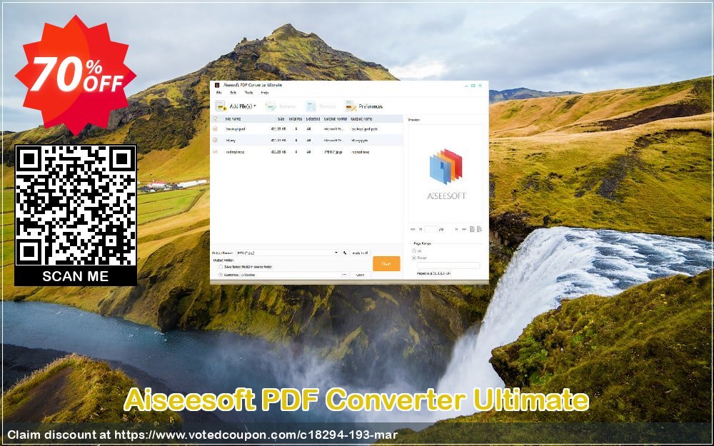 Aiseesoft PDF Converter Ultimate Coupon, discount Aiseesoft PDF Converter Ultimate special deals code 2024. Promotion: 40% Off for All Products of Aiseesoft