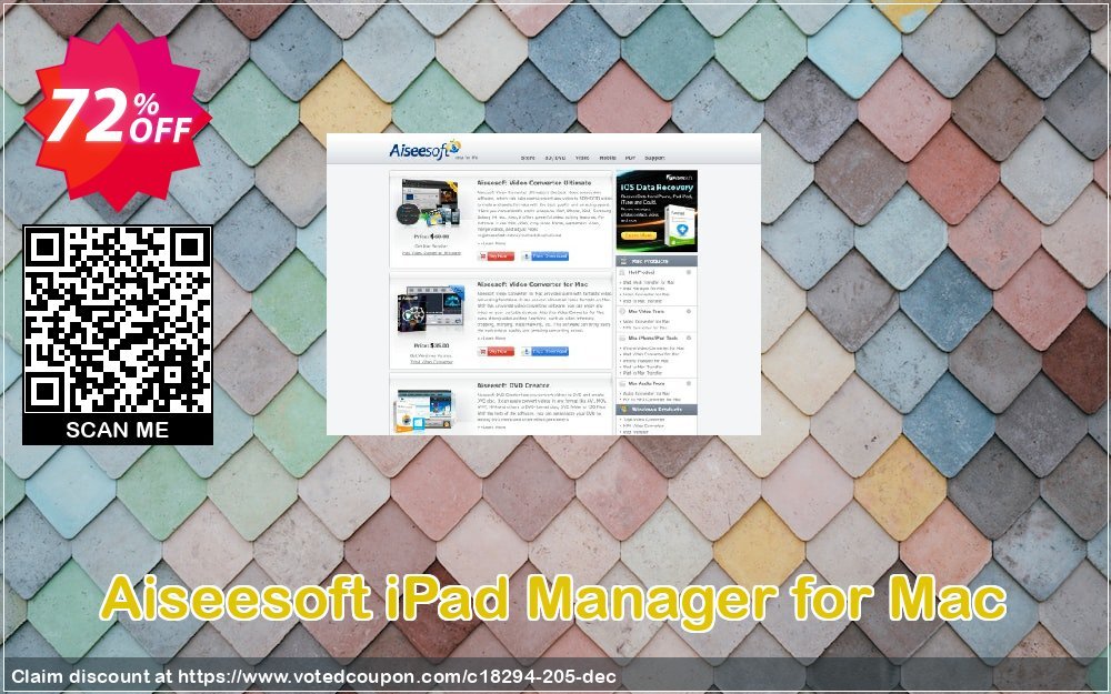 Aiseesoft iPad Manager for MAC Coupon, discount 40% Aiseesoft. Promotion: 