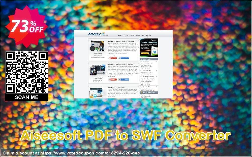 Aiseesoft PDF to SWF Converter Coupon, discount 40% Aiseesoft. Promotion: 40% Off for All Products of Aiseesoft