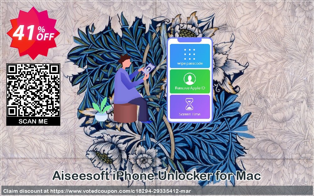 Aiseesoft iPhone Unlocker for MAC Coupon, discount Aiseesoft iPhone Unlocker for Mac - 1 Year/6 iOS Devices Special promo code 2024. Promotion: Special promo code of Aiseesoft iPhone Unlocker for Mac - 1 Year/6 iOS Devices 2024