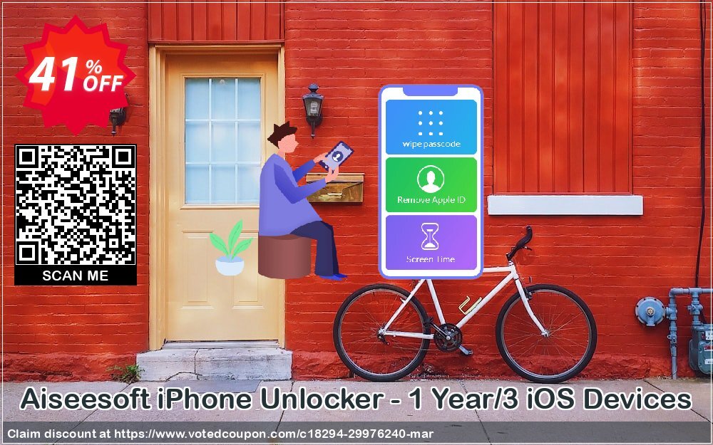 Aiseesoft iPhone Unlocker - Yearly/3 iOS Devices Coupon, discount Aiseesoft iPhone Unlocker - 1 Year/3 iOS Devices Amazing discounts code 2024. Promotion: Amazing discounts code of Aiseesoft iPhone Unlocker - 1 Year/3 iOS Devices 2024