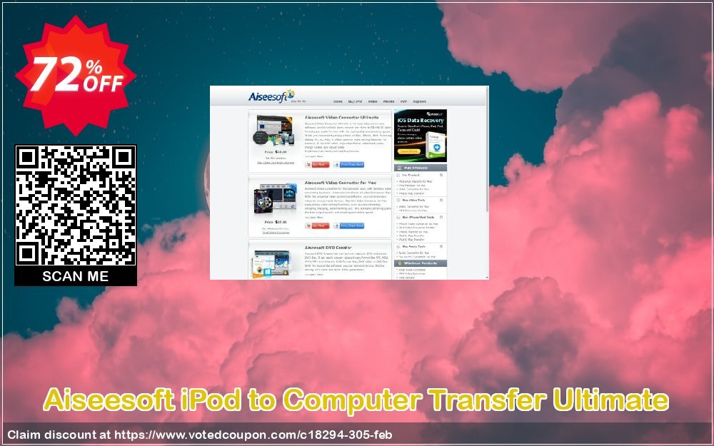 Aiseesoft iPod to Computer Transfer Ultimate Coupon, discount 40% Aiseesoft. Promotion: 