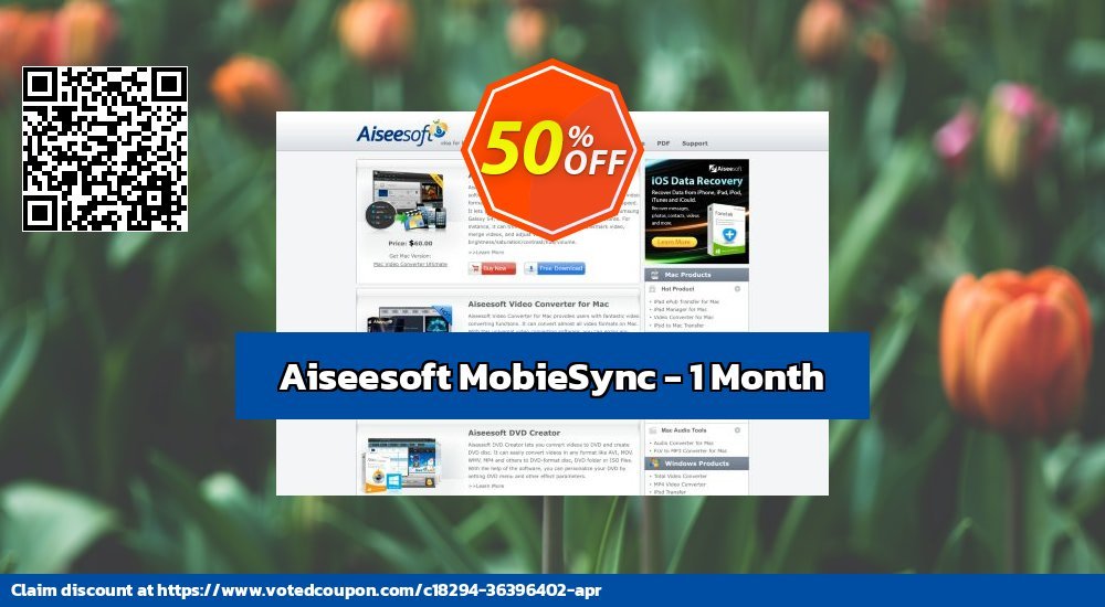 Aiseesoft MobieSync - Monthly voted-on promotion codes