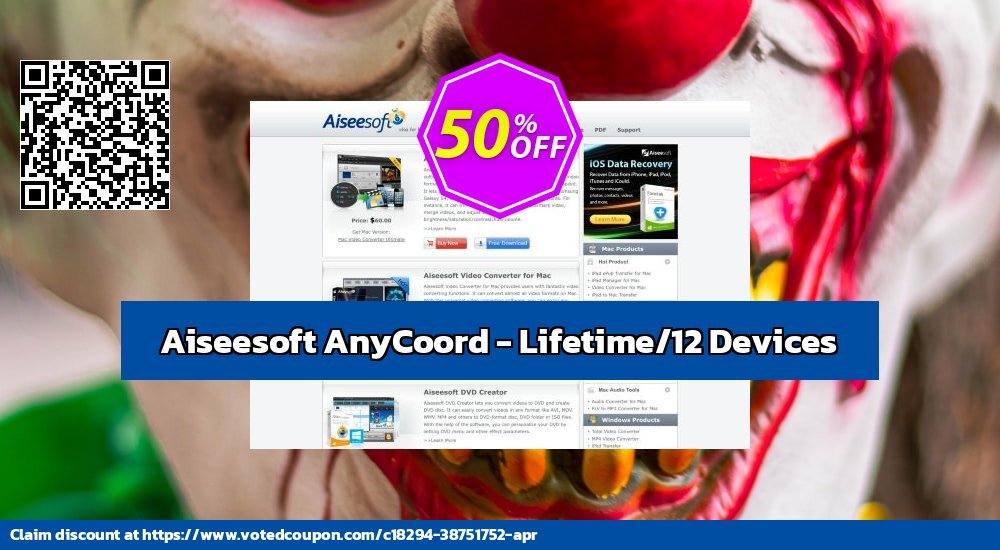 Aiseesoft AnyCoord - Lifetime/12 Devices Coupon Code May 2024, 51% OFF - VotedCoupon