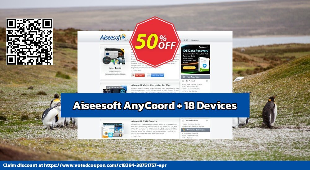 Aiseesoft AnyCoord + 18 Devices voted-on promotion codes