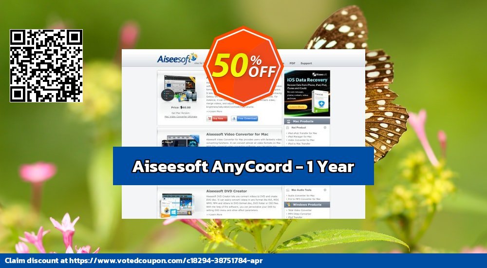 Aiseesoft AnyCoord - Yearly Coupon, discount Aiseesoft AnyCoord - 1 Year Formidable discount code 2024. Promotion: Formidable discount code of Aiseesoft AnyCoord - 1 Year 2024