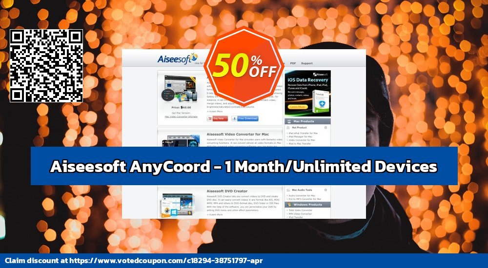 Aiseesoft AnyCoord - Monthly/Unlimited Devices voted-on promotion codes