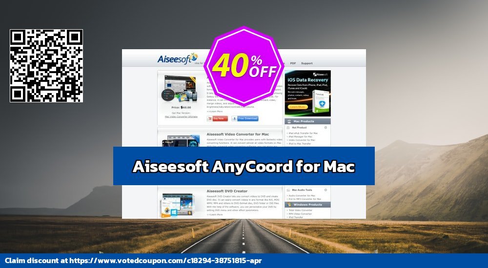 Aiseesoft AnyCoord for MAC voted-on promotion codes