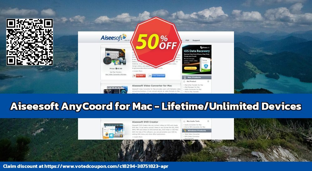 Aiseesoft AnyCoord for MAC - Lifetime/Unlimited Devices voted-on promotion codes
