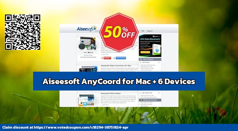 Aiseesoft AnyCoord for MAC + 6 Devices voted-on promotion codes