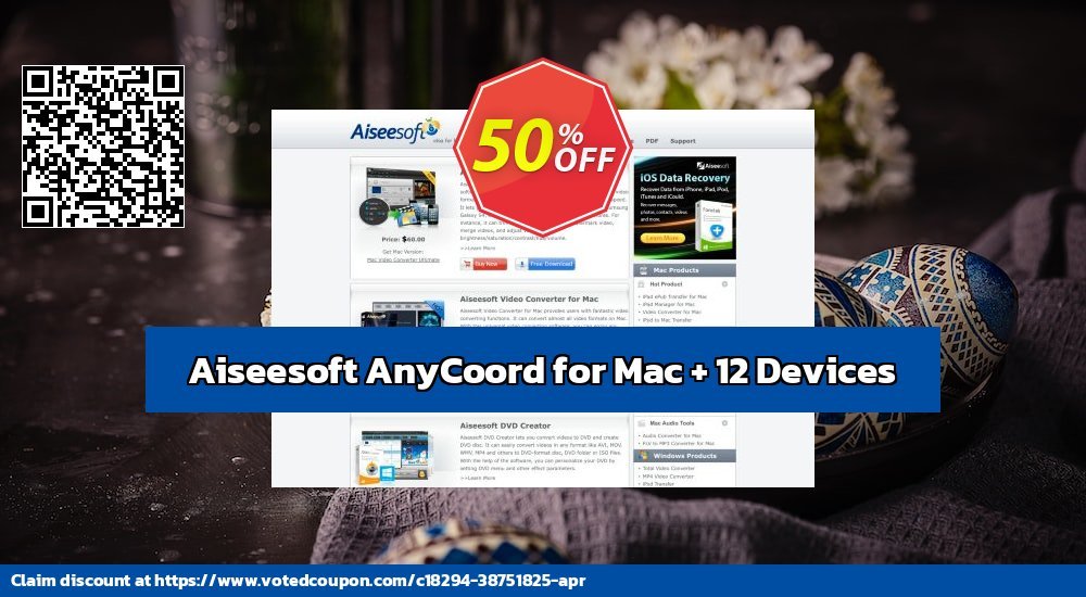 Aiseesoft AnyCoord for MAC + 12 Devices voted-on promotion codes