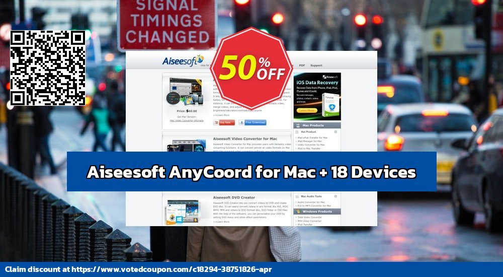 Aiseesoft AnyCoord for MAC + 18 Devices voted-on promotion codes