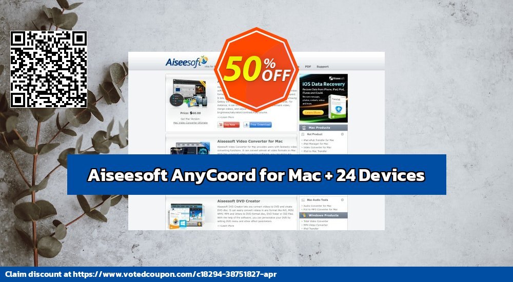 Aiseesoft AnyCoord for MAC + 24 Devices Coupon Code May 2024, 51% OFF - VotedCoupon