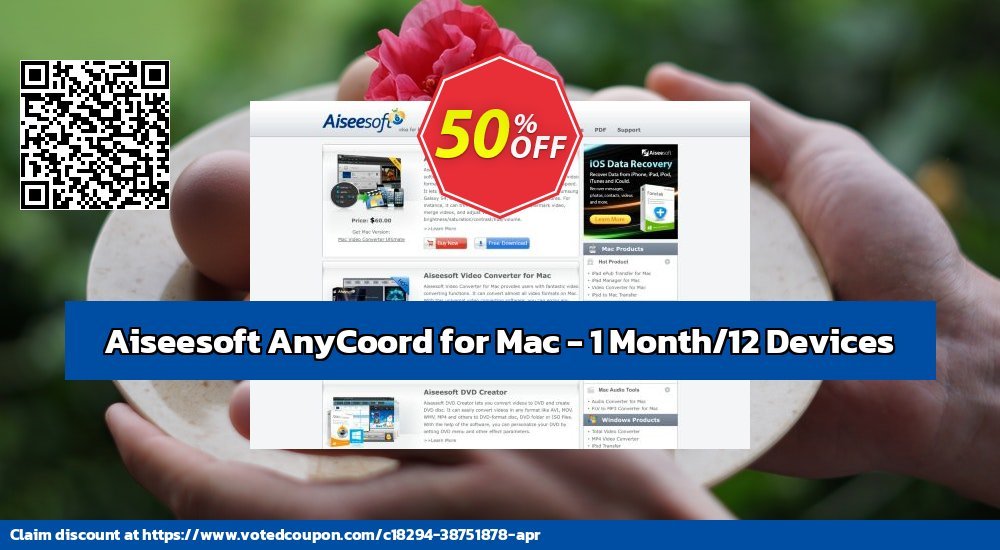 Aiseesoft AnyCoord for MAC - Monthly/12 Devices voted-on promotion codes