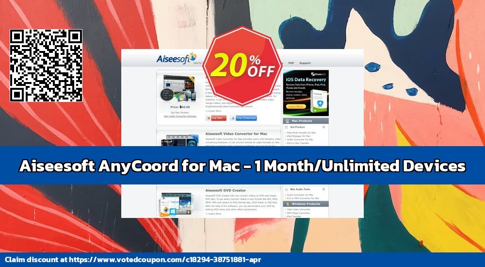 Aiseesoft AnyCoord for MAC - Monthly/Unlimited Devices Coupon, discount Aiseesoft AnyCoord for Mac - 1 Month/Unlimited Devices Wondrous offer code 2024. Promotion: Wondrous offer code of Aiseesoft AnyCoord for Mac - 1 Month/Unlimited Devices 2024