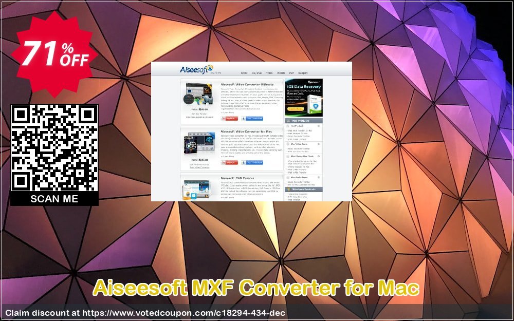 Aiseesoft MXF Converter for MAC Coupon, discount 50% Aiseesoft. Promotion: 50% Off for All Products of Aiseesoft
