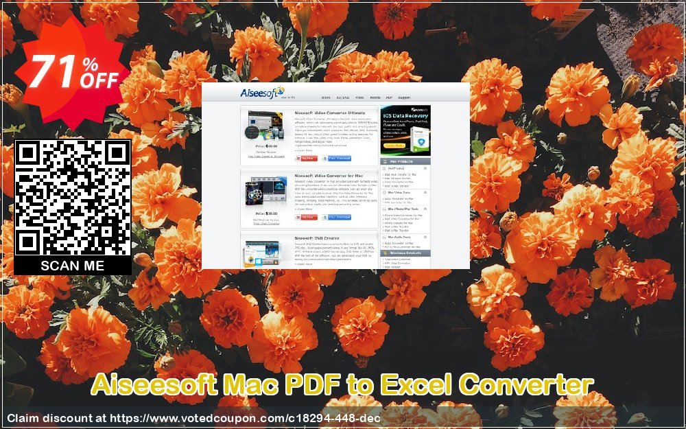 Aiseesoft MAC PDF to Excel Converter Coupon, discount 40% Aiseesoft. Promotion: 40% Off for All Products of Aiseesoft