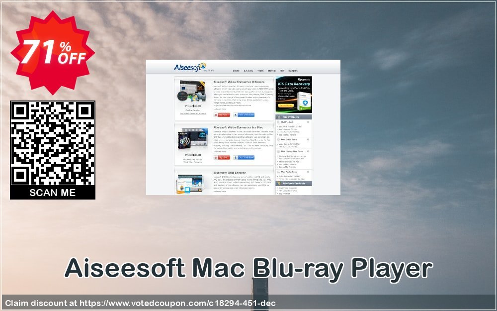 Aiseesoft MAC Blu-ray Player Coupon, discount 50% Aiseesoft. Promotion: 50% Off for All Products of Aiseesoft