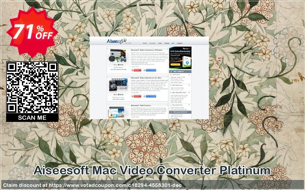 Aiseesoft MAC Video Converter Platinum Coupon, discount Aiseesoft Mac Video Converter Platinum stirring discount code 2024. Promotion: stirring discount code of Aiseesoft Mac Video Converter Platinum 2024