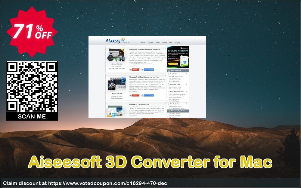 Aiseesoft 3D Converter for MAC Coupon, discount 40% Aiseesoft. Promotion: 40% Off for All Products of Aiseesoft