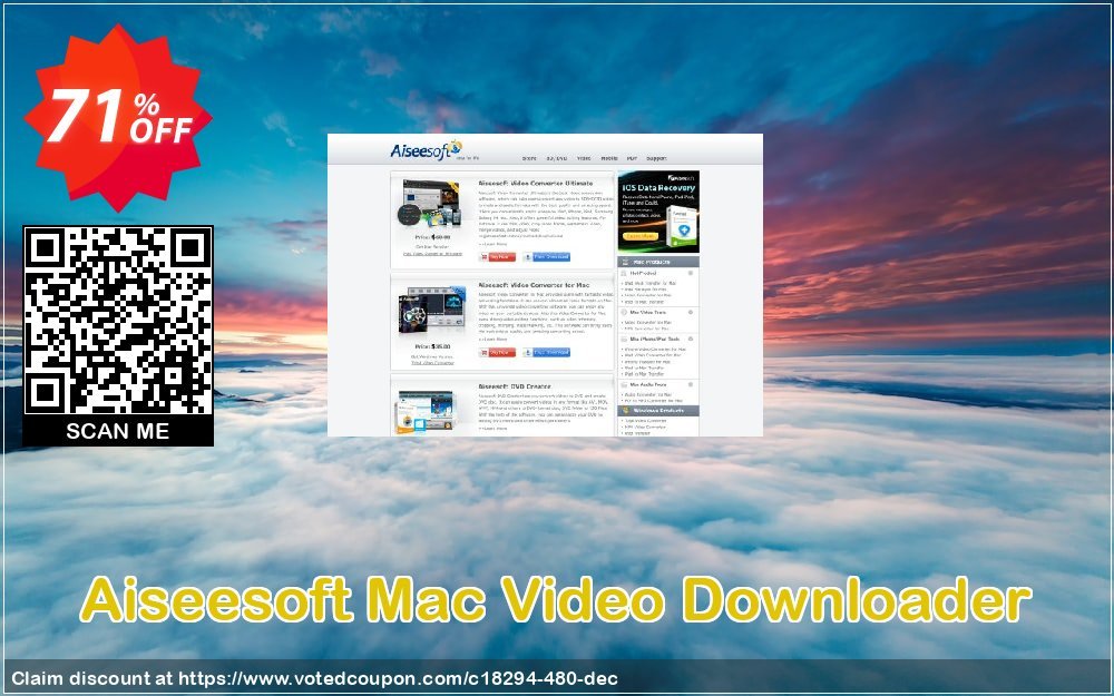 Aiseesoft MAC Video Downloader Coupon, discount 50% Aiseesoft. Promotion: 50% Off for All Products of Aiseesoft