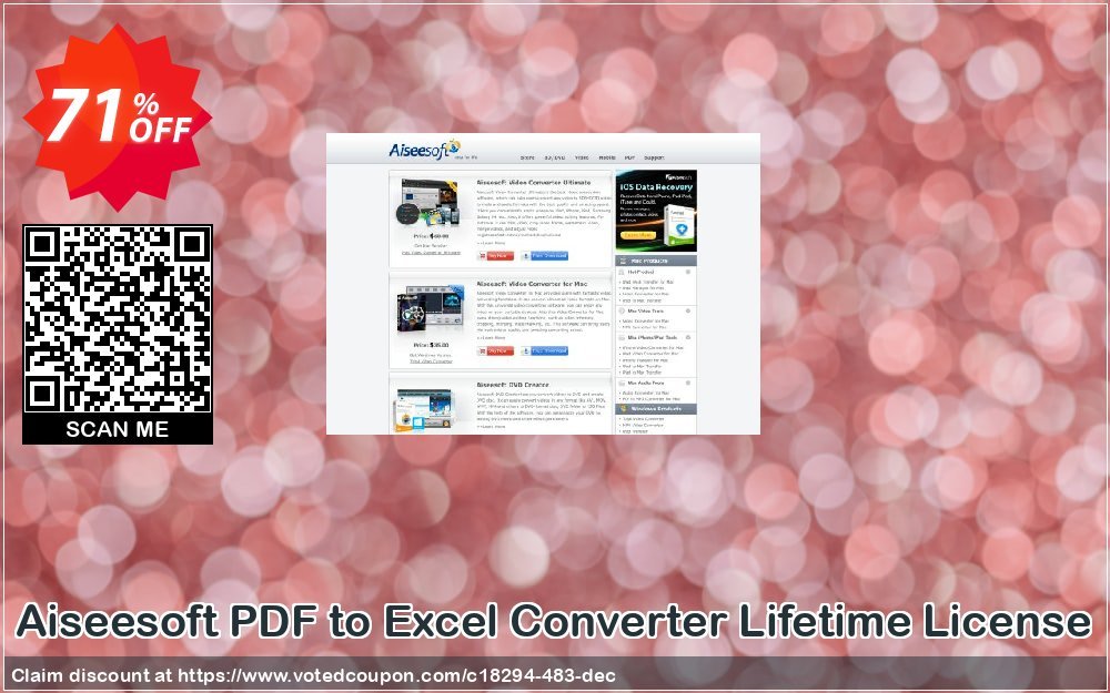 Aiseesoft PDF to Excel Converter Lifetime Plan Coupon Code Apr 2024, 71% OFF - VotedCoupon