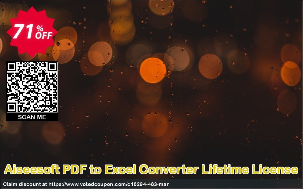 Aiseesoft PDF to Excel Converter Lifetime Plan Coupon Code Apr 2024, 71% OFF - VotedCoupon