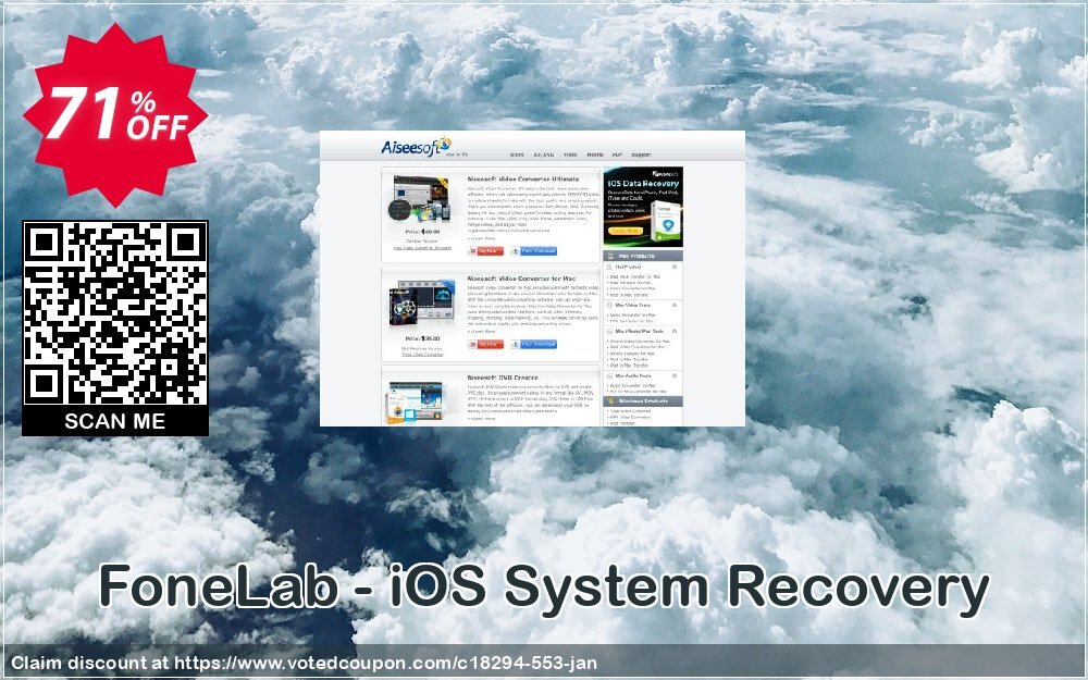 FoneLab - iOS System Recovery Coupon, discount 40% Aiseesoft. Promotion: 