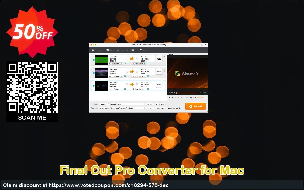 Final Cut Pro Converter for MAC Coupon, discount 40% Aiseesoft. Promotion: 40% Aiseesoft Coupon code