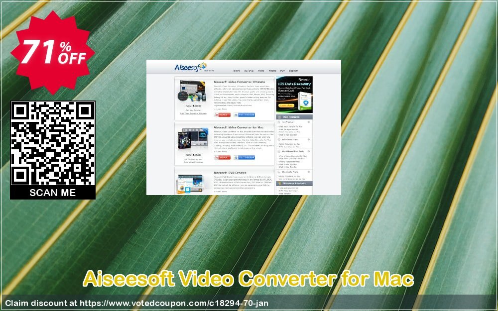 Aiseesoft Video Converter for MAC Coupon, discount Aiseesoft Video Converter for Mac marvelous discount code 2023. Promotion: 50% Off for All Products of Aiseesoft