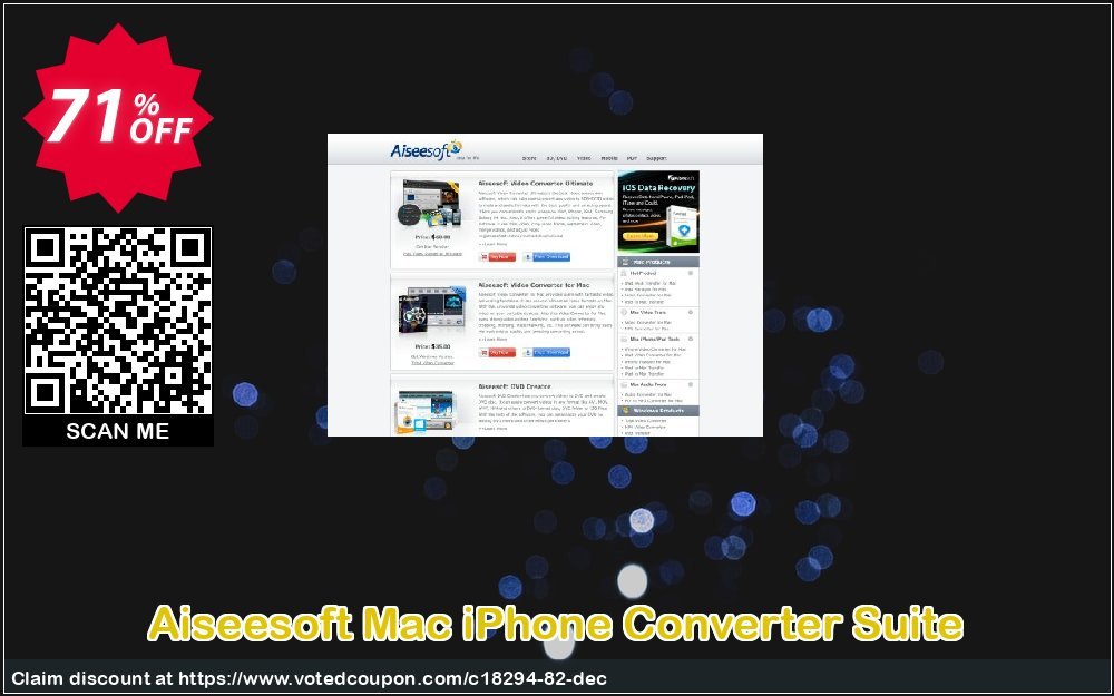 Aiseesoft MAC iPhone Converter Suite Coupon, discount 40% Aiseesoft. Promotion: 