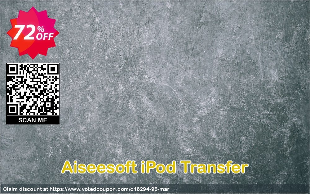 Aiseesoft iPod Transfer Coupon, discount 40% Aiseesoft. Promotion: 40% Off for All Products of Aiseesoft