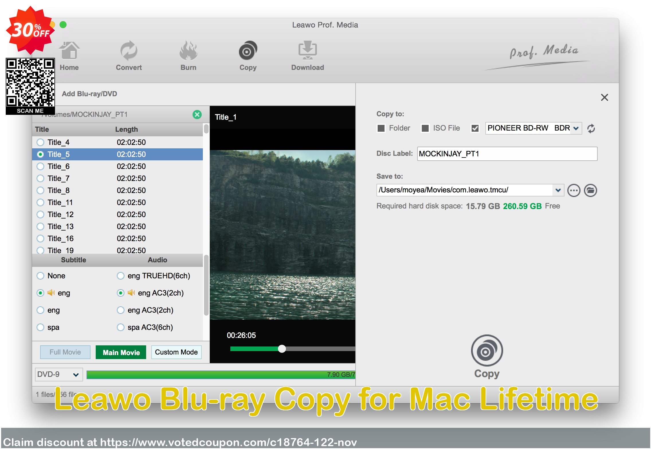 Leawo Blu-ray Copy for MAC Lifetime Coupon, discount Leawo coupon (18764). Promotion: Leawo discount