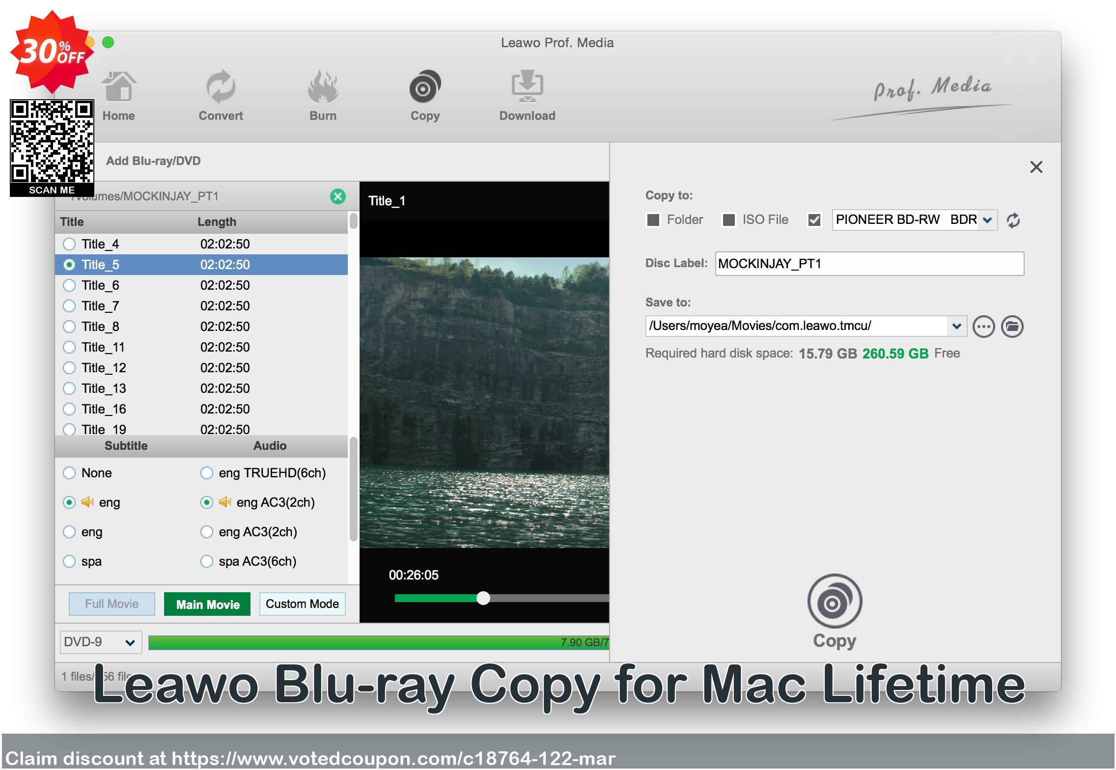 Leawo Blu-ray Copy for MAC Lifetime Coupon Code May 2024, 30% OFF - VotedCoupon