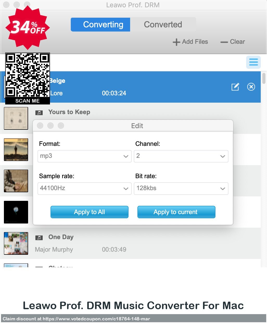 Leawo Prof. DRM Music Converter For MAC Coupon Code Apr 2024, 34% OFF - VotedCoupon