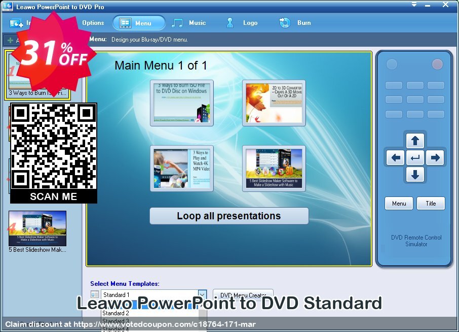 Leawo PowerPoint to DVD Standard Coupon, discount Leawo coupon (18764). Promotion: Leawo discount