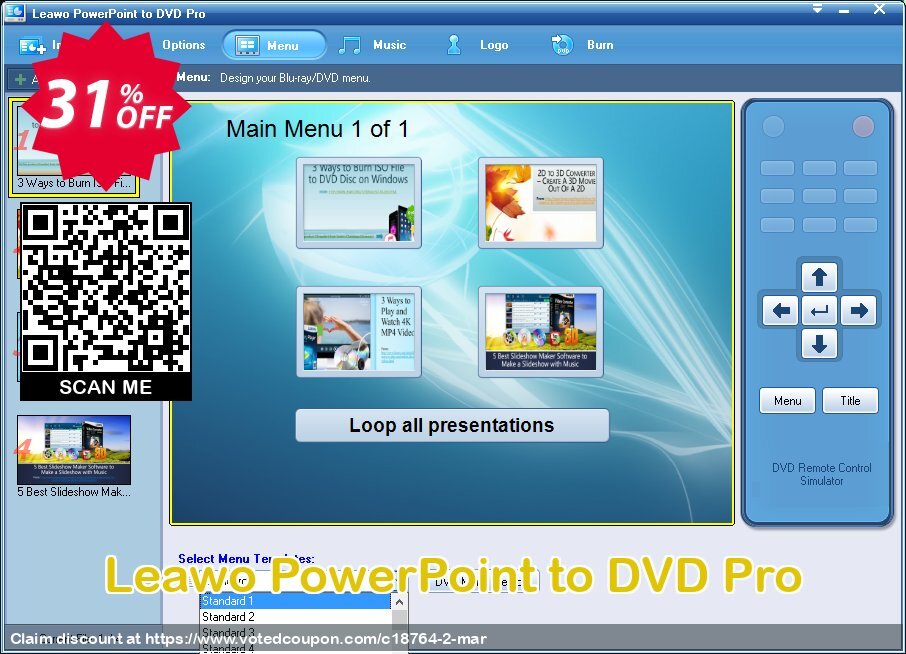 Leawo PowerPoint to DVD Pro Coupon, discount Leawo coupon (18764). Promotion: PPT2DVD Christmas - Flipbuilder